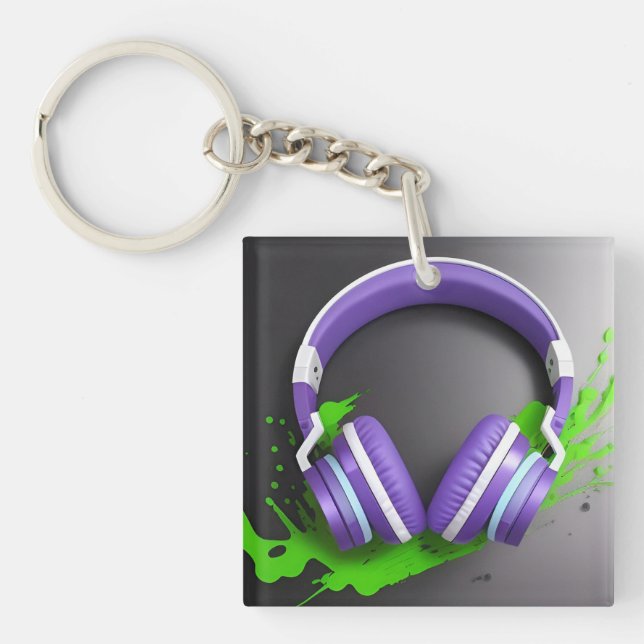 Vibrant Over-Ear Headphones Keychain (Front)
