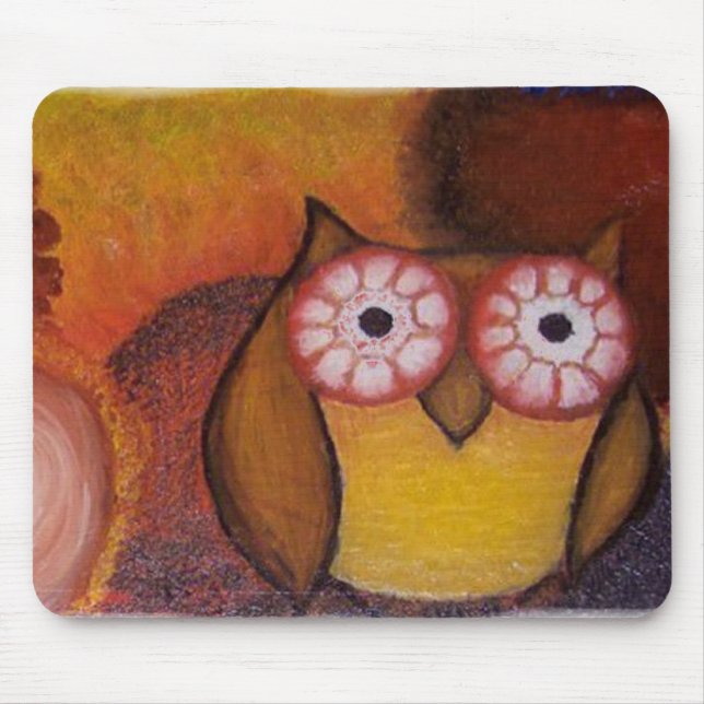 Vibrant Owl Mousepad (Front)