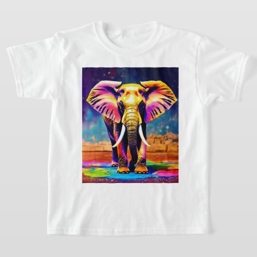 Vibrant Pachyderm Colourful Elephant T_Shirt 
