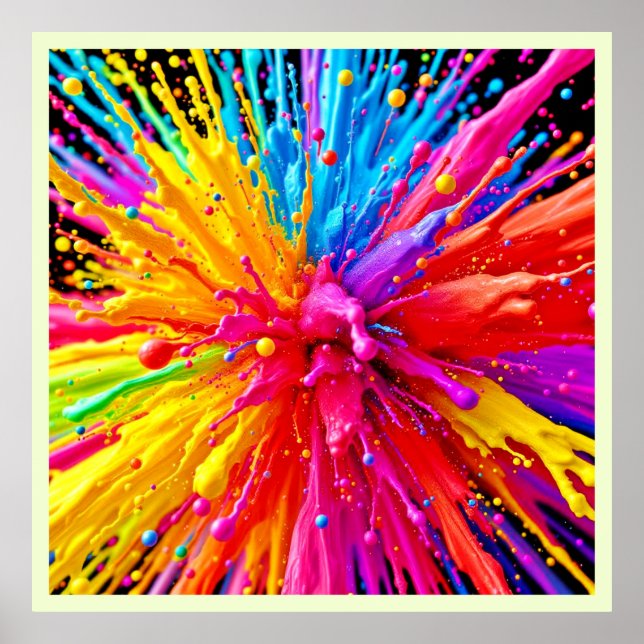 Vibrant Paint Burst Energy Poster (Front)