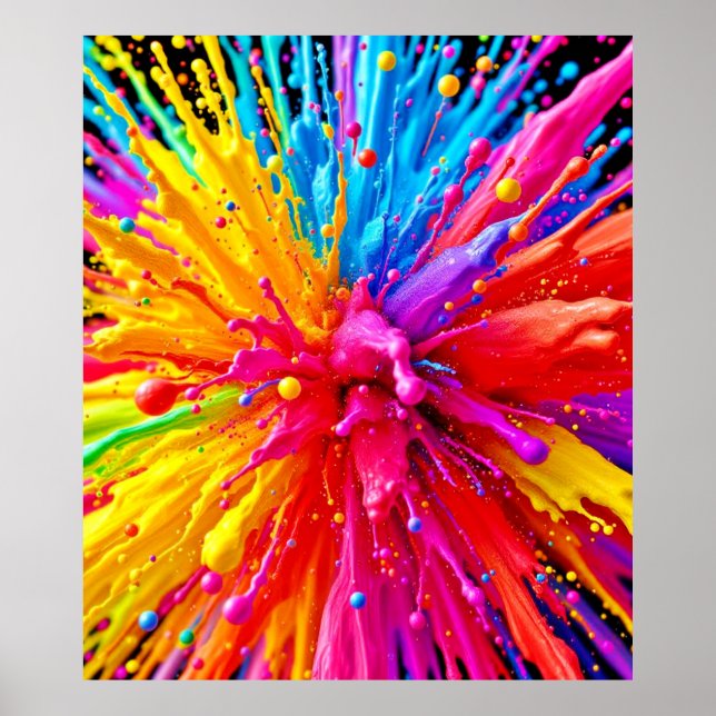 Vibrant Paint Burst Energy Poster (Front)