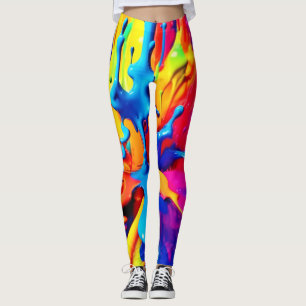Vibrant Paint Splash Art in Bold Colors Leggings