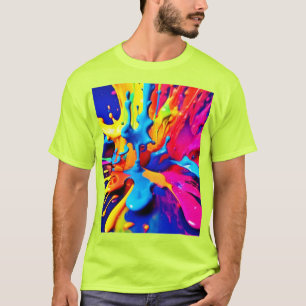 Vibrant Paint Splash Art in Bold Colors T-Shirt