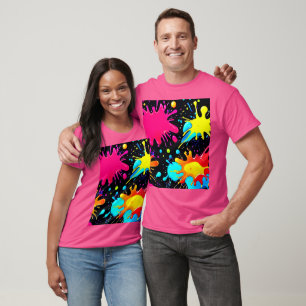 Vibrant Paint Splatter Art Burst T-Shirt
