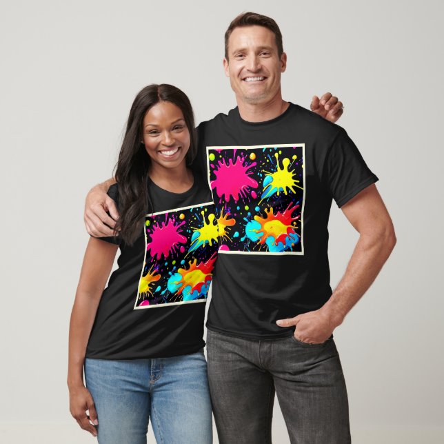 Vibrant Paint Splatter Art Burst T-Shirt (Unisex)