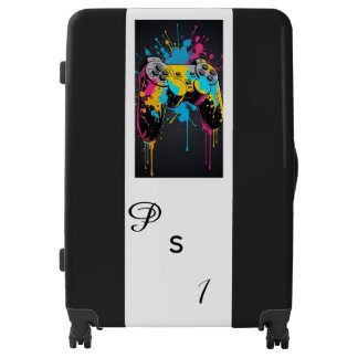 Vibrant Paint Splatter Gaming Controller Travel Ba Luggage