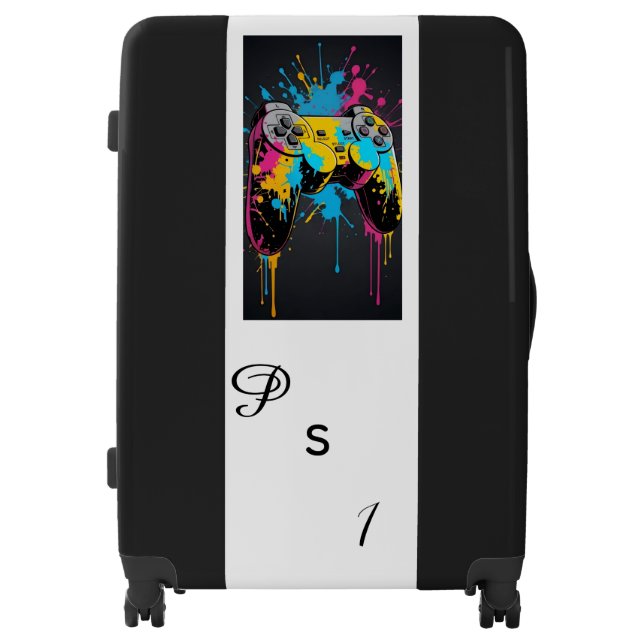 Vibrant Paint Splatter Gaming Controller Travel Ba Luggage (Front)
