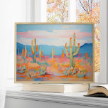 Vibrant Painting Cactus Desert Western Art Poster<br><div class="desc">Bring the spirit of the desert into your space with this vibrant cactus art poster. Featuring bold colors and Western charm,  it captures the rugged beauty of desert landscapes,  making it a striking addition to any room seeking a touch of the Wild West.</div>