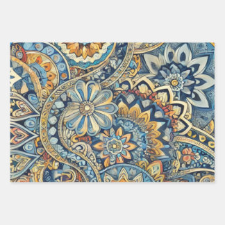 Vibrant Paisley Whirl Wrapping Paper Sheets
