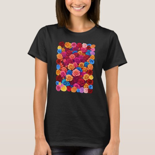 Vibrant palette of roses T_Shirt