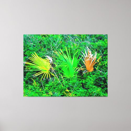 Vibrant Palm Leaves Canvas Print