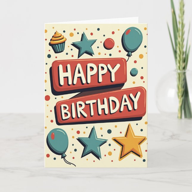 Vibrant Panel Birthday Card (Front)