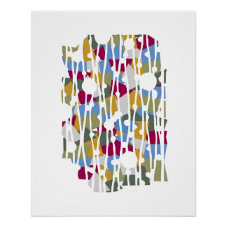 Vibrant Panels: River Rock Geometrics Poster