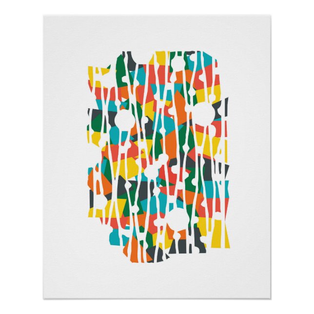 Vibrant Panels: Tropical Geometrics Poster (Front)