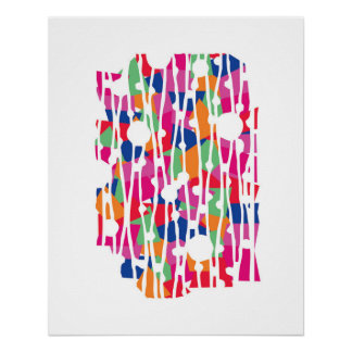 Vibrant Panels: Unexpected Harmony Geometrics Poster