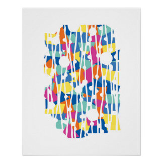 Vibrant Panels: Uplifting Ballons Geometrics Poster