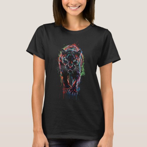 Vibrant Panther Splatter T_Shirt