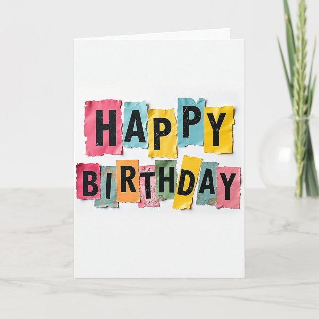Vibrant Paper Birthday Card (Front)