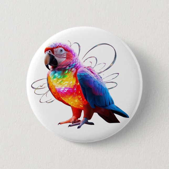 Vibrant Parrot Button (Front)