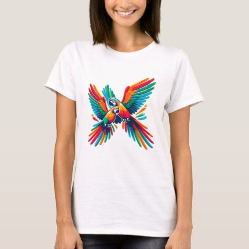 Vibrant Parrot Pair T_Shirt