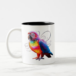 Vibrant Parrot Two-Tone Coffee Mug