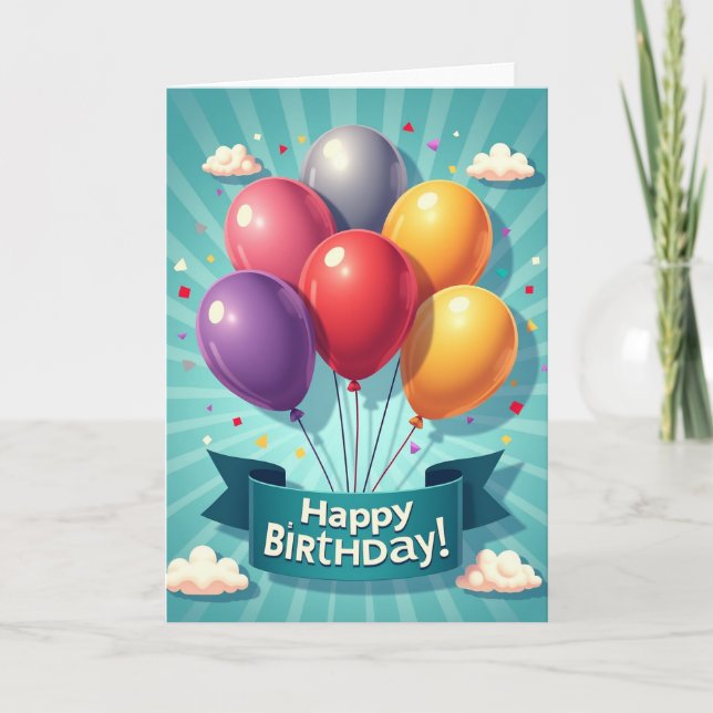 Vibrant Party Birthday Card (Front)