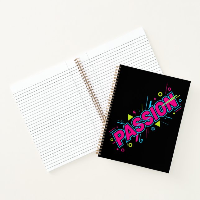 Vibrant Passion Typography - Retro 90s Pop Art Aes Notebook (Inside)