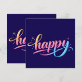 Vibrant Pastel Gradient HAPPY Typography - Modern  (Front/Back)