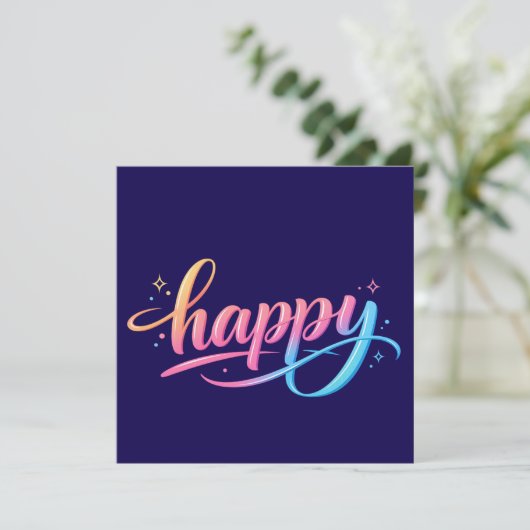 Vibrant Pastel Gradient HAPPY Typography - Modern (Standing Front)