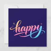Vibrant Pastel Gradient HAPPY Typography - Modern  (Back)