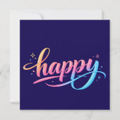 Vibrant Pastel Gradient HAPPY Typography - Modern  (Front)