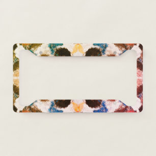 Vibrant Pastel Symmetry – Abstract Textured Art License Plate Frame
