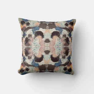 Vibrant Pastel Symmetry – Abstract Textured Art Throw Pillow