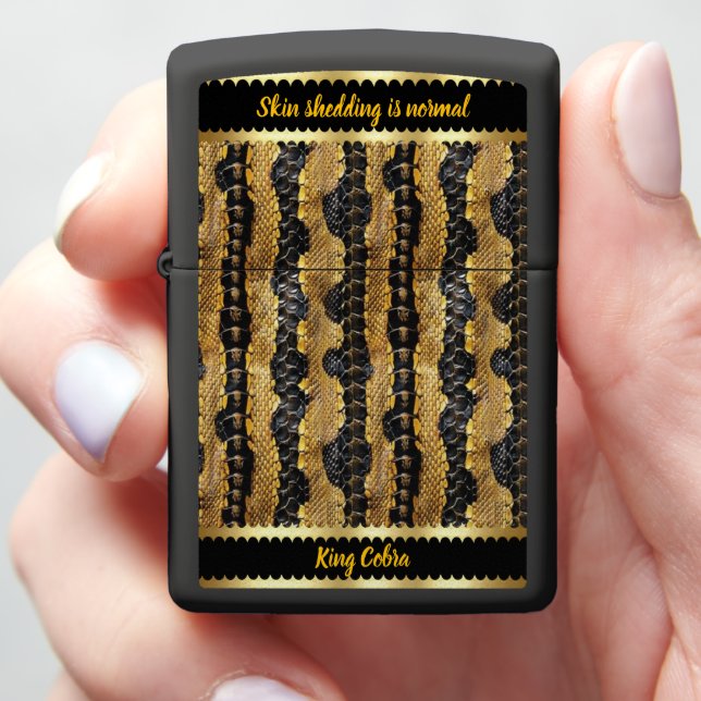 Vibrant patterns of shed snakeskin zippo lighter (In Hand)