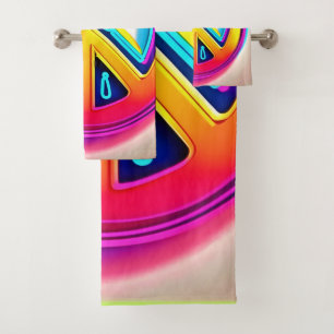 Vibrant Peace Artwork Bath Towel Set