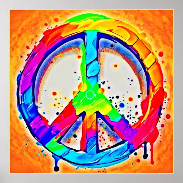Vibrant Peace Logo: Colorful Artwork Poster (Front)
