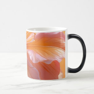 Vibrant Peach Hibiscus Floral Color Morph Mug