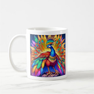 Vibrant Peacock  Coffee Mug