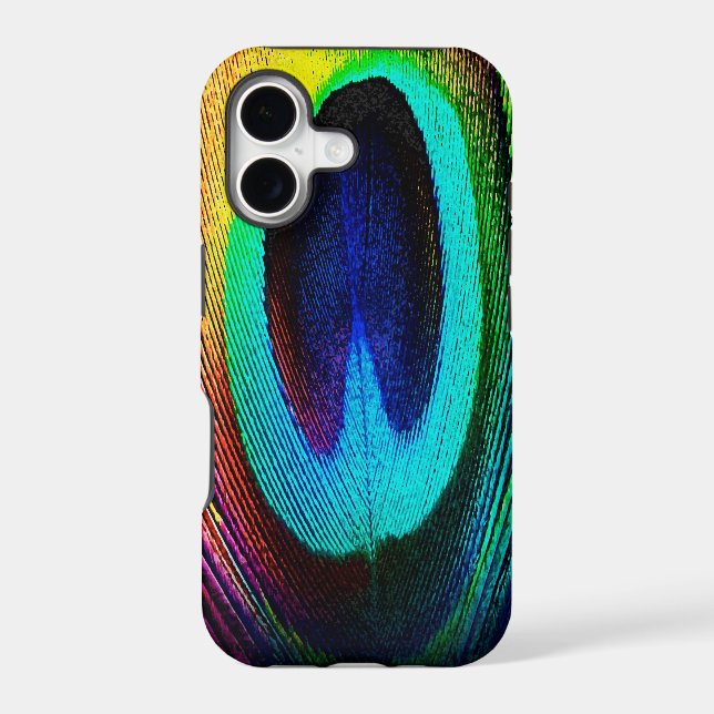 Vibrant Peacock Feather Iphone Case (Back)