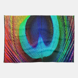 Vibrant Peacock Feather Towel