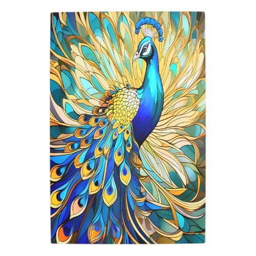 Vibrant Peacock in Art Nouveau Style Colorful Art