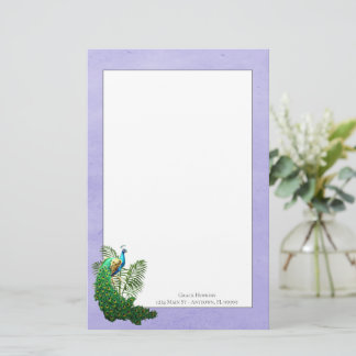 Vibrant Peacock | Lavender Stationery