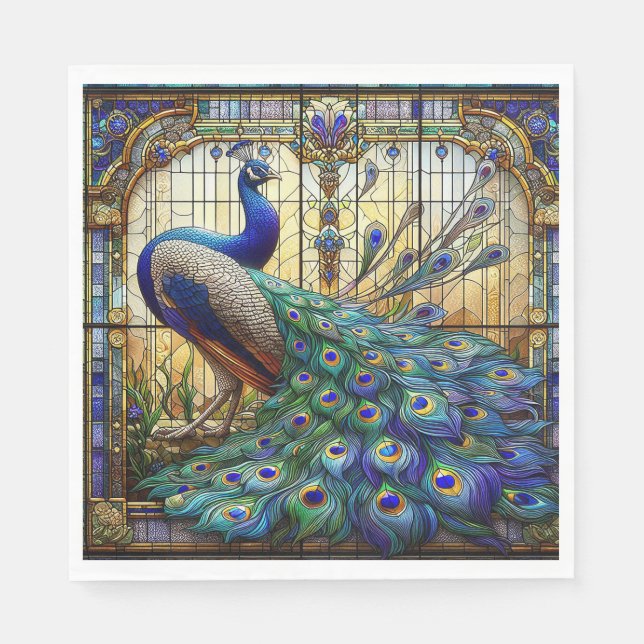 Vibrant Peacock Napkins: The Elegant Table Napkins (Front)
