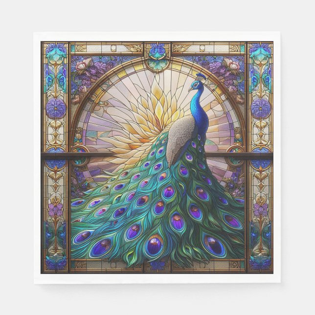 Vibrant Peacock Napkins: The Elegant Table Napkins (Front)