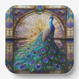 Vibrant Peacock Paper Plates: The Elegant Table Plates
