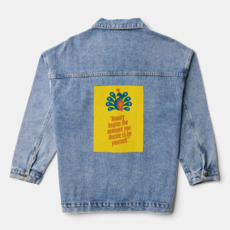 Vibrant Peacock Soul Denim Jacket
