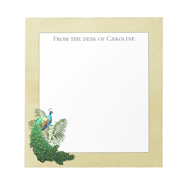 Vibrant Peacock | Yellow Notepad (Front)