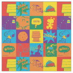 Vibrant Peanuts Comic Strip Block Fabric