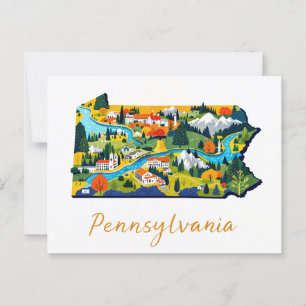 Vibrant Pennsylvania Landscape Art Postcard