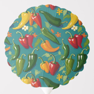 Vibrant Peppers Red Green And Yellow Peppers Balloon